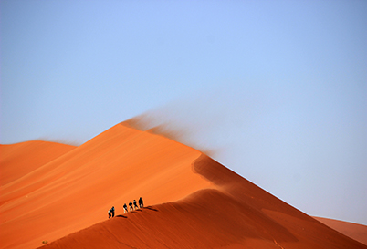 red dunes in the desert